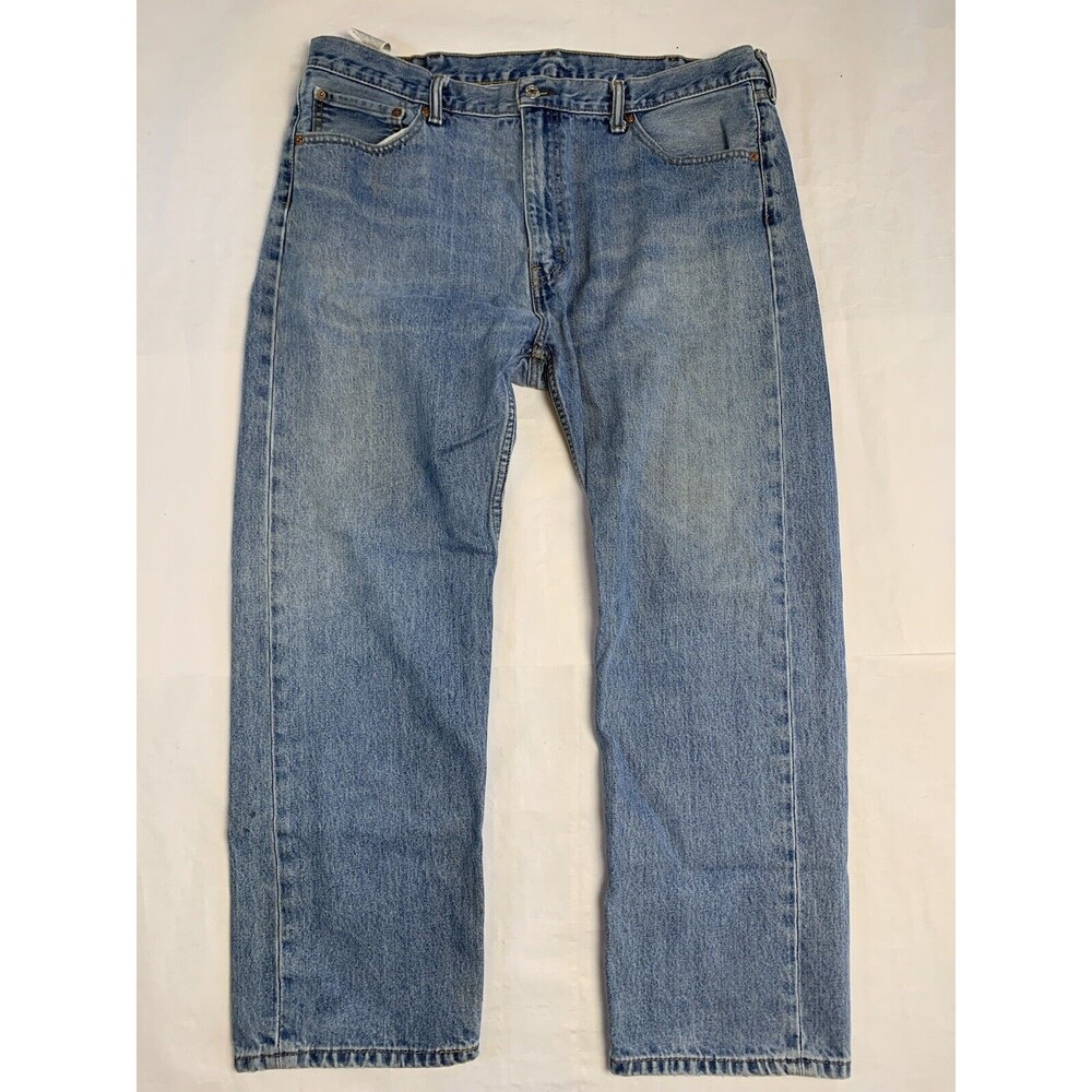 Levis Jeans Mens 42x30 Blue 505 Regular Straight American Workwear Light Denim